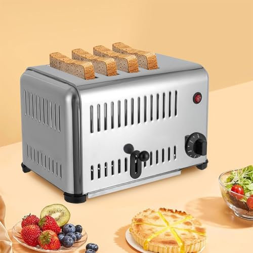 MZBDYYF Toaster à 4 Coupes, Pain Grille à Machine à sous Large pour la Cuisine à Domicile, Pain Grille Commercial 6 à Fente avec Fonction de synchronisation, bac à Mille Amovible pour Nettoyer Facile