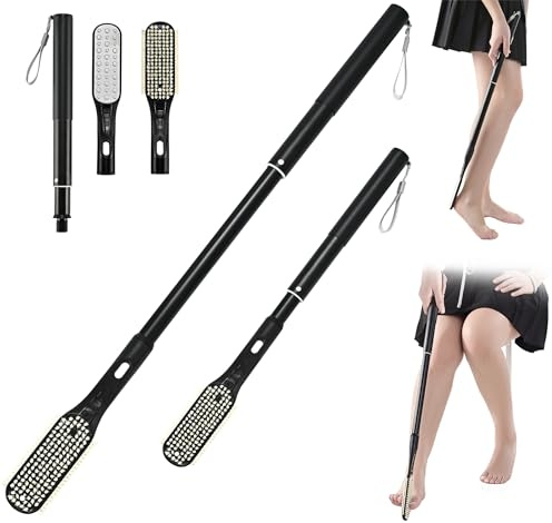 Teleskop-Zehenreinigungsbürste mit langem Griff, Zehenschrubber für und Peeling für Frauen und Männer, ältere Menschen