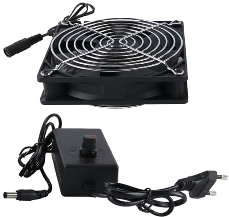 Gorise 120mm Chassis 12 V PC Computer Fan Adjustable Air Speed, AC 110V - 220V, 2750 RPM, Single Row Fan for Laptops, TVs, Radios, Routers