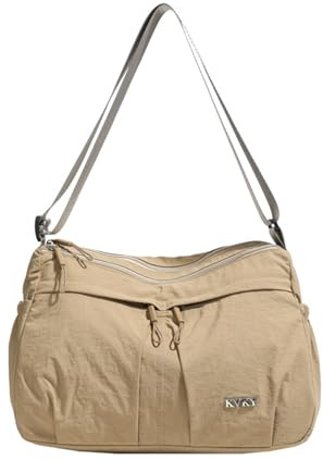 CORIOS Bolso Bandolera para Mujer Bolsas de Oxford Impermeable Bolso de Hombro Ligero Bolso de Mano Bolsa de Ocio Multifunción Bolsos Cruzados Trabajo Viajes Compras Citas Bolso Tote Caqui