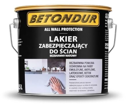 Betondur Vernice Protettiva per Calcestruzzo Trasparente Opaca 2,5L – Sigillante Interno, Resistente all’Acqua e allo Sporco, Facile da Applicare