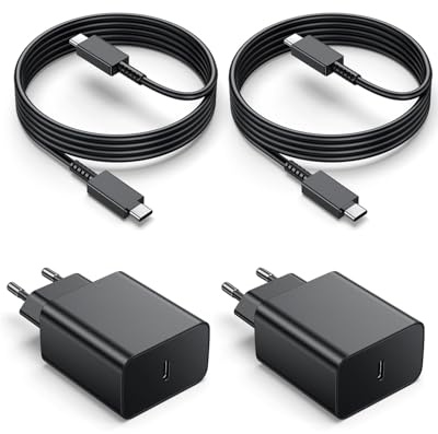 45W Chargeur USB C 2Pack, Tkai-SDBC Chargeur Rapide avec 2M Câbles Compatible avec Samsung Galaxy S25/S24/S23/S22/S21 Ultra/Plus/S20/S25+/Note 20/10/9/8/A73/A53, UBSC Secteur Mural Alimentation Prise