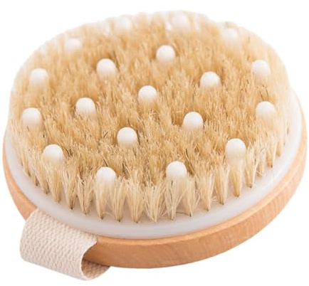 EPIGEIST Brosse de Bain Bois Exfoliante et Massante Brosse Corps Massage pour Nettoyage et Relaxation Peau Sèche