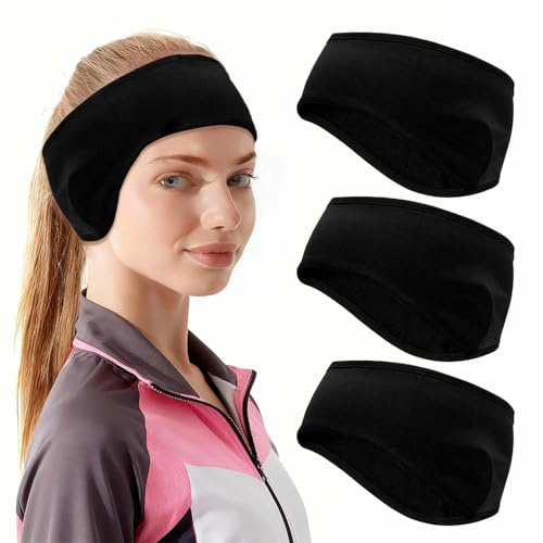JOOTUEPO 3 Pezzi Fascia Sportiva Invernale per Donna e Uomo, Fascia Elastica per Capelli, Fascia Paraorecchie In Pile, Fascia Capelli Invernale Sportiva per Corsa/Escursionismo/Ciclismo/Yoga