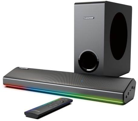 2.1 Channel RGB Gaming Soundbar with Subwoofer for PC TV and Projector