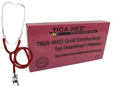 Tiga-Med - Stéthoscope double pavillon - Rouge
