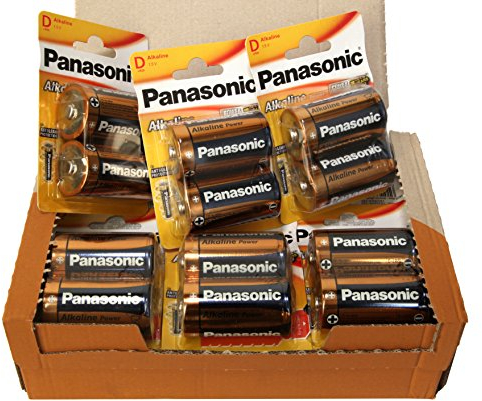 POWER Panasonic LR20 D-Pack de 24 piles alcalines