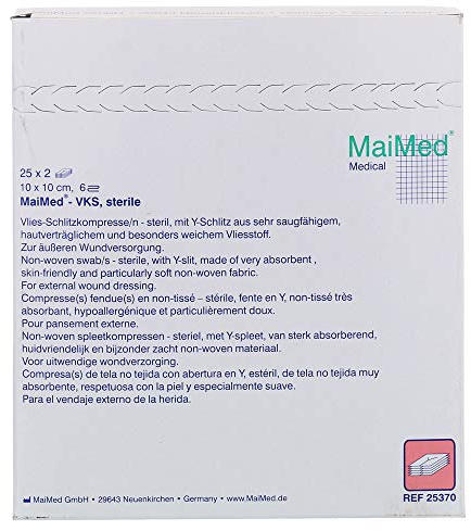 VLIES-SCHLITZKOMPRESSEN 10x10 cm steril 6fach 50 St