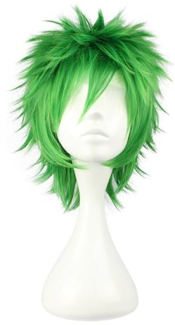 COSPLAZA Cosplay Wigs Kostüme Perücken Kurz Gruen Spiked Punk St Patricks Day Kostuem Party Haar
