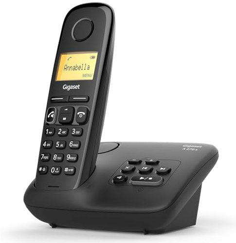 Gigaset A270A Telefono Portatile con Segreteria, Vivavoce, Nero | Display grafico, cordless semplice da usare, [Versione Italiana]