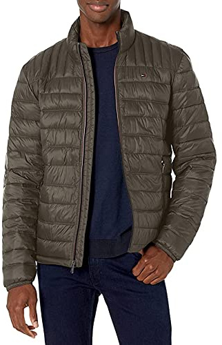 Tommy Hilfiger Herren Ultra-Loft leichte verstaubare Pufferjacke, (Standard, Groß und Hochgewachsen)