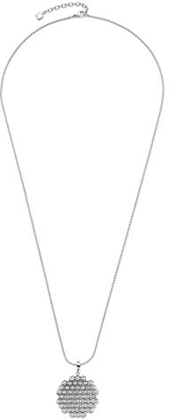 Leonardo Tosca X-Mas Special Halskette aus Edelstahl 1 Stück, Lange silberfarbene Kette mit flächigem Clip&Mix Zirkonia Anhänger, Damenschmuck, 016997