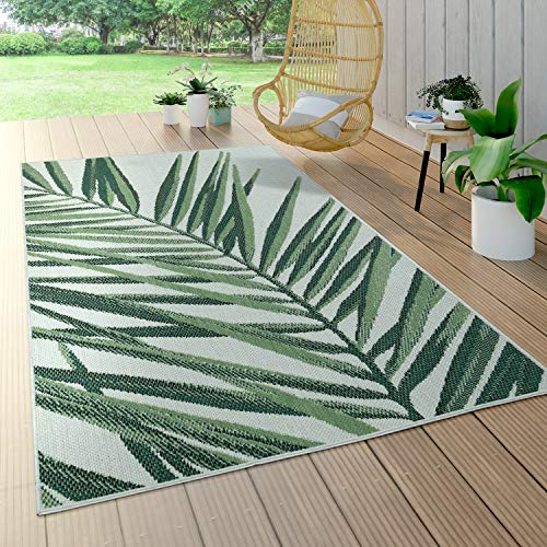 Paco Home Alfombra Exterior Interior Balcón Terraza Cocina Jardín Moderna, tamaño:150 cm Cuadrado, Color:Verde 5