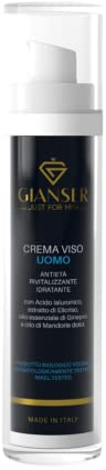 Gianser Just for Men Prestige Face Cream – Crema Viso Uomo Antiage 24H Bio e Vegana con Acido Ialuronico – Trattamento Viso Prestige di Alta Cosmesi Maschile per Pelle Giovane e Idratata 50 ml
