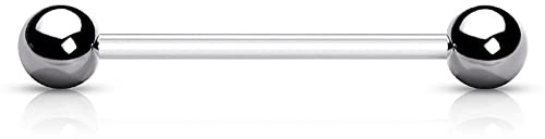 viva-adorno Skivpiercing stav plast flexibel stålkulor tungpiercing industriell Z264, Plast,