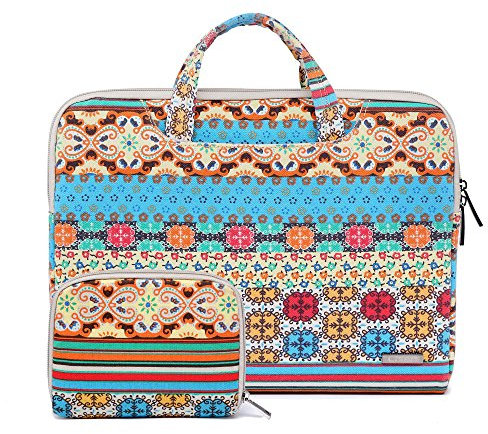 fdsmall 11.6 Inch Laptop Case, Canvas Computer Bag Case, Protective Notebook Case, Briefcase Cover, Carrying Case, Compatible with MacBook Air, MacBook Pro, Tablet PC, Ultrabook, Netbook (bohemia)