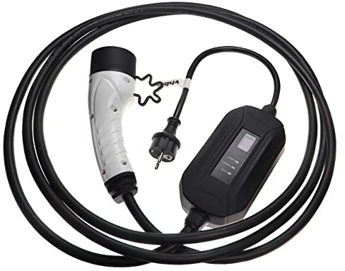 vhbw Ladekabel Typ 2 zu Typ F CEE 7/7 kompatibel mit Ford Focus Hybrid, Explorer PHEV Elektroauto, 1-phasig, 16 A, 3,5 kW, 5 m
