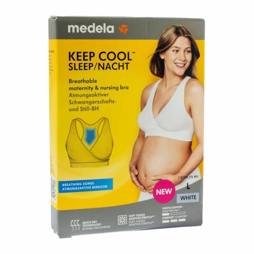 Medela Reggiseno per dormire Keep Cool, premaman e allattamento, senza cuciture, zone di respirazione posteriore e tessuto morbido al tatto