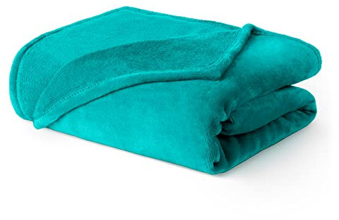 LIVIVO Flannel Fleece Blanket- Super Soft Cosy Cuddly Sofa Throw - Perfect For Bed, Sofa, Travel, Picnic & Camping - Single/Double/King (Ocean, Single)