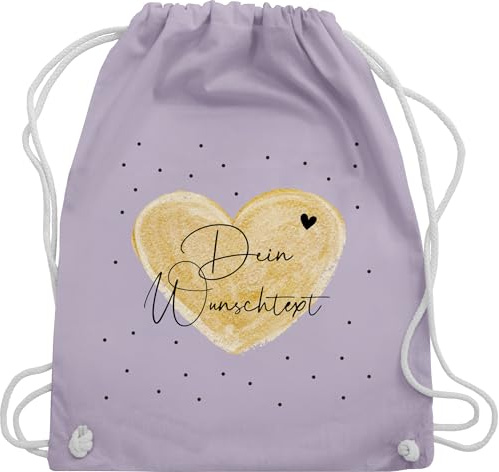 Turnbeutel Rucksack - Aufdruck selbst gestalten - Dein Wunschtext I Geschenk personalisiert Weihnachten I Vatertag I Muttertag I Geburtstag - Unisize - Pastell Lila - taschen jga