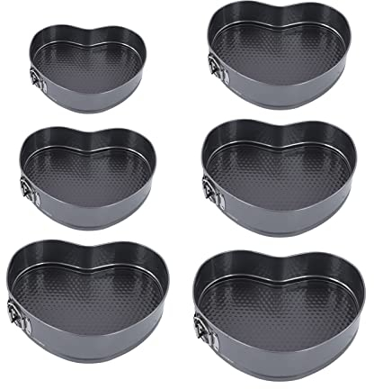 Lot De 6 Moules à Charnière En Forme De Cœur, Moule à Gâteau Antiadhésif Moule à Gâteau Au Fromage Moule à Gâteau Avec Boucle à Ressort