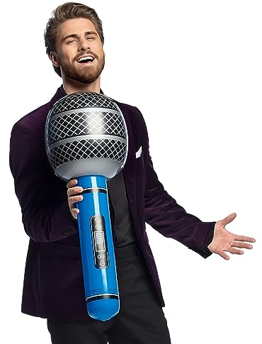 Boland 02803 - Microfono gonfiabile, 76 cm, giocattolo d'acqua, decorazione, addobbo per piscina, festa estiva e festa a tema, accessori per costumi in maschera.