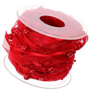 VILLCASE 1rolle Dekorative Perlenbänder Für Hochzeiten Und Partys Vielseitig Einsetzbar Für -bastelprojekte Rot Für Blumenschmuck Und Festlichkeiten
