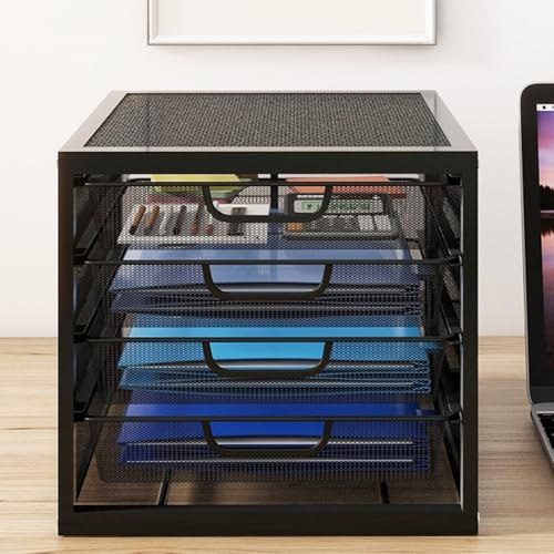 PUNCIA Mesh File Organiser Box 4 Drawers Desktop Paperwork Organiser