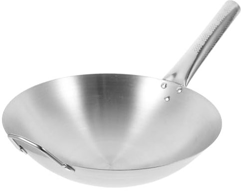 LIFKOME Pentola Antiaderente in Acciaio Inox Wok Per Cottura A Induzione Per Cucina Domestica E Preparazione Facile Di Cibi