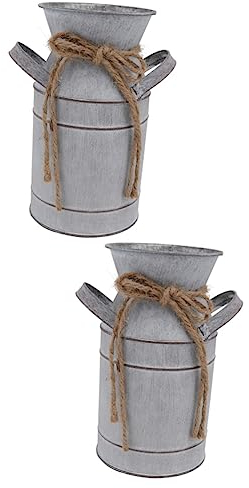 Amosfun 2piezas Cubeta Decorativa De Hierro para Flores Adorno para Arreglos Sala De Estar Prop para Fotografía Estilo Vintage
