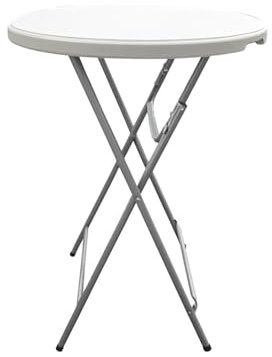 Jardin202 - Mesa Plegable Redonda 80x110cm Blanca y Negra Catering | Mesa Resina con Patas de Acero Plegable para Eventos, terraza y Camping | Unidad (Blanca)