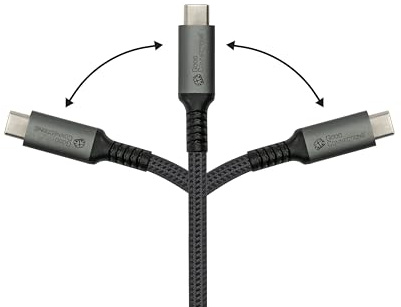 Good Connections Cable de datos y carga USB 2.0 (240 W), conector USB-C™ a conector USB-C™, antracita, 2 m