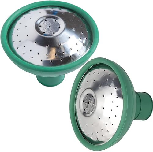 CUQOO Universal Watering Can Rose Head - Durable Sprinkler Attachment with Rubber Nozzle & Nickel-Plated Face, Fits All Watering Cans, Perfect for Indoor & Outdoor Garden Plants 2pcs