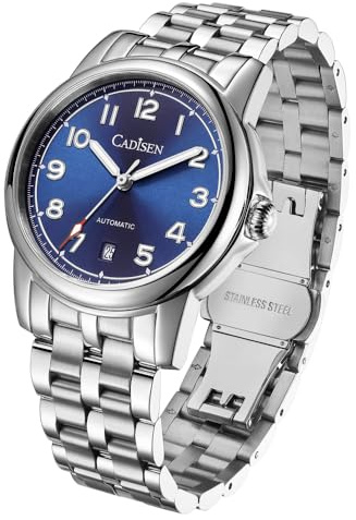 CADISEN Automatik Uhr Herren Saphirglas 50M Wasserdicht Armbanduhr Beiläufig