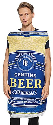 Shitafe Bierdosen-Kostüm für Erwachsene, Bierdosen-Halloween-Kostüm - Kostüm Biere Maskerade Outfits Soda Jerk Kostüme - Bierfest-Outfit, Bierkostüm-Sets für Themenwochen, Männer, Frauen, Erwachsene