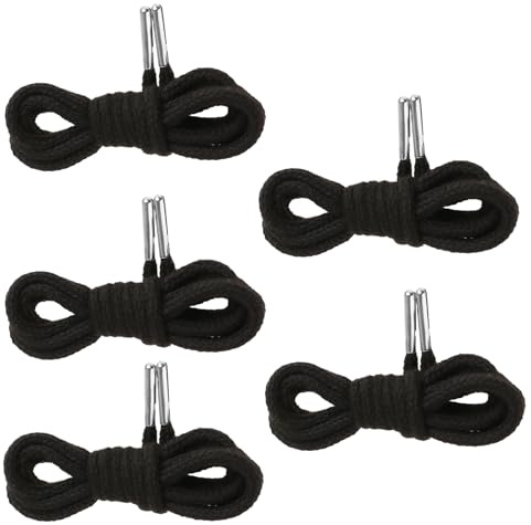 Qianyu 5 Pieces Drawstring Cords Replacement Drawstrings 55 Inches Black Premium Drawstring Use for Replace Your Clothes Rope Suitable Sweatpants Shorts Pants Jackets Coats Hoodies