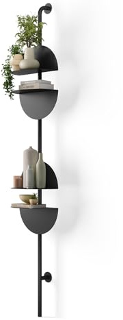 Umbra Solis Estantes flotantes, Metal, Black, 4