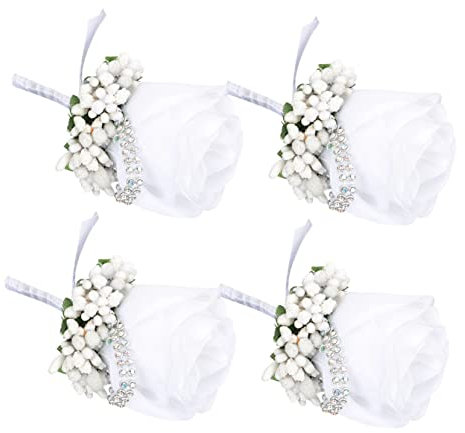 TOGEVAL 4stücke Teiliges Hochzeitsbroschen Für Braut Und Bräutigam Künstliche Rosen Korsagen Für Hochzeitsdekoration Ansteckblumen Für Familie Und Enge Gäste
