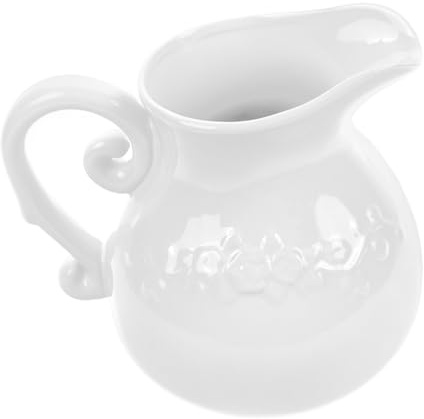 Zerodeko Elegante Brocca in Ceramica Con Manico Per Caffè E Tè Brocca Multiuso Bianca