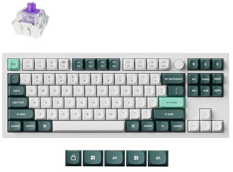 Keychron Q3 HE Kabellose Mechanische Tastatur mit Hall Effect Gateron Double-Rail Magnetic Switch Nebula, Rapid Trigger, QWERTY US, QMK 2.4 GHz Bluetooth RGB Kompatibel mit Mac Windows Linux