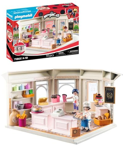 Playmobil - Miraculous - French Bakery - Toy from 4 years - Gift for children - Encourages creativity and role - playing - Bakery to re - enact and interactive play functions - 71863