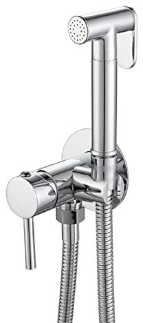 Pulvérisateur de bidet portable pour toilettes en tissu et animaux domestiques - Robinet de bidet mural en laiton avec finition chromée
