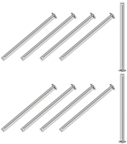 M METERXITY 10Pcs Pasadores de Horquilla de un Solo Agujero M6 x 100 mm | Pasadores de Horquilla de Cabeza Plana de Acero Inoxidable 304, Pasador de Bisagra, Piezas Fijas, Aparejos de Barcos