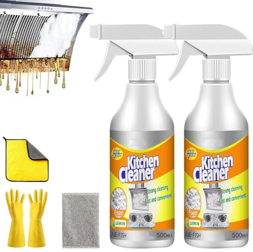 Limpiador De Cocina Aibo, Espuma Limpiadora De Cocina De Gran Volumen, Multiusos En Spray Desengrasante De Gran Potencia, Multiusos En Spray Para Ollas, Encimeras, Estufas, Hornos(500ml, 2 PCS)