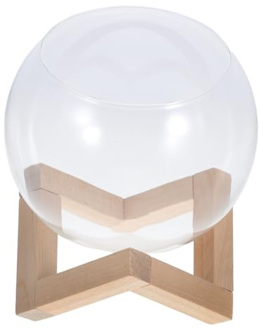 Abaodam Pflanzenterrarium Aus Glas Mit Holzständer Transparente Anzuchtstation Für Pflanzenvermehrung Schrägöffnung Für Hydrokultur Garten Zuhause Und Hochzeitsdekor 3.94X3.15X2.36In