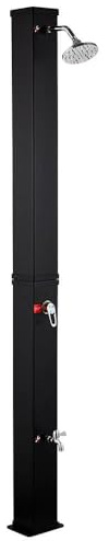 Home Deluxe - Douche Solaire Olymp - Réservoir d'eau de 40 l, Douche de Pied intégrée, PVC, Noir Mat, Montage Facile I Douche de Jardin Douche extérieure Douche Solaire Jardin Douche Solaire PVC