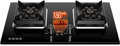 Réchaud À Gaz 5,2 KW - Plaque De Cuisson À Allumage Automatique À Deux Feux, Réchaud De Camping Portable À 2 Feux, Minuterie De 180 Minutes, Dispositif De Protection(NG)