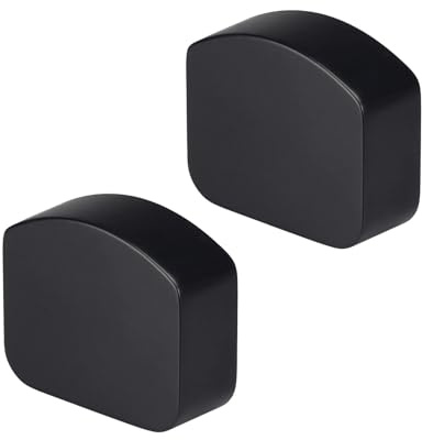 Jackson Woodturners Forge Black MD Handrail End Caps – Pair | 23.5mm Deep | Fits MD Modern & Elements Handrails | Stair Banister Accessories