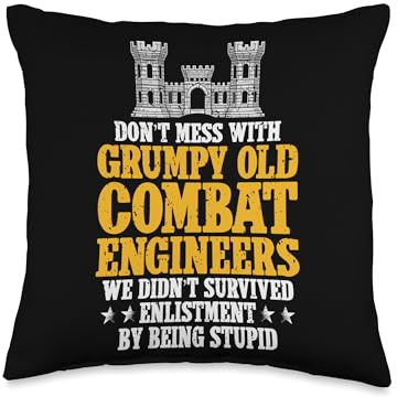 Grumpy Old Combat Engineer Sapper Saps Throw Pillow