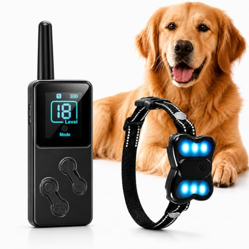 2026 Collare anti-abbaio con telecomando, nessun shock, collare per addestramento cani di taglia piccola, media e grande con vibrazione, suono e vibrazione, segnale acustico+vibrazione (1-8), collare